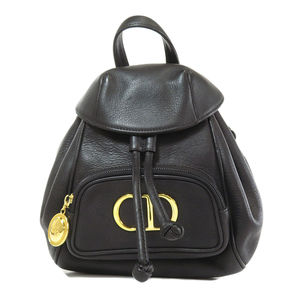Christian Dior Motif Rucksack Backpack Noir Leather
